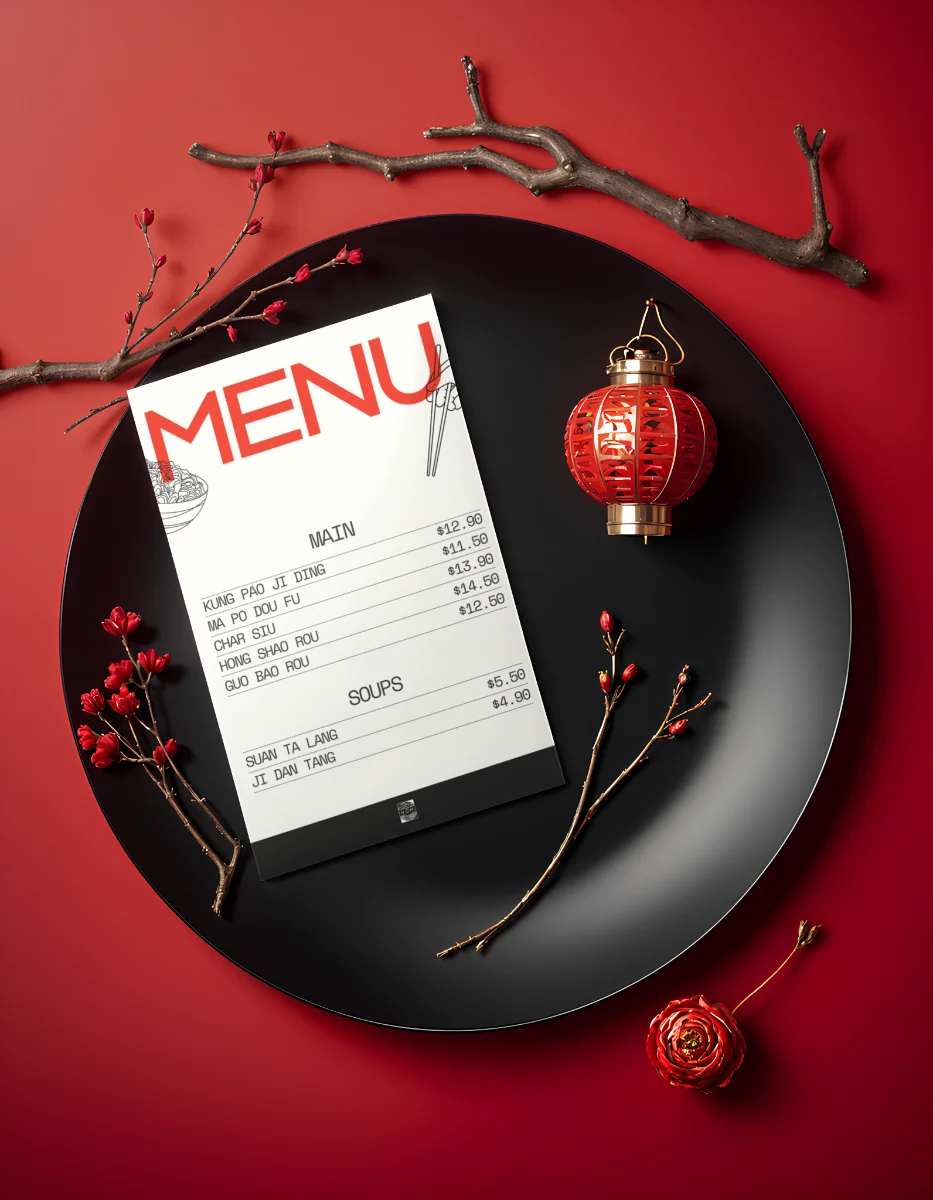 NOM — logo restaurace, POKORNY DESIGN